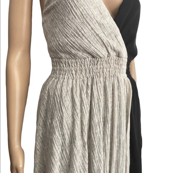 NWT Anthropologie Maeve Black Grey Sleeveless Asymmetrical Midi Dress size Med - Picture 4 of 8